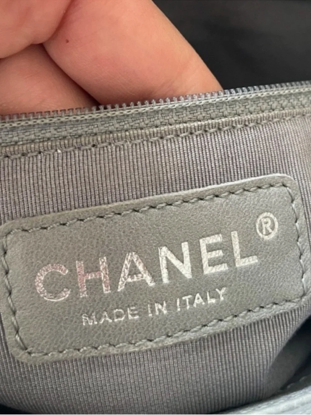 CHANEL Quilted Grand Shopping Tote in Silver Gray
